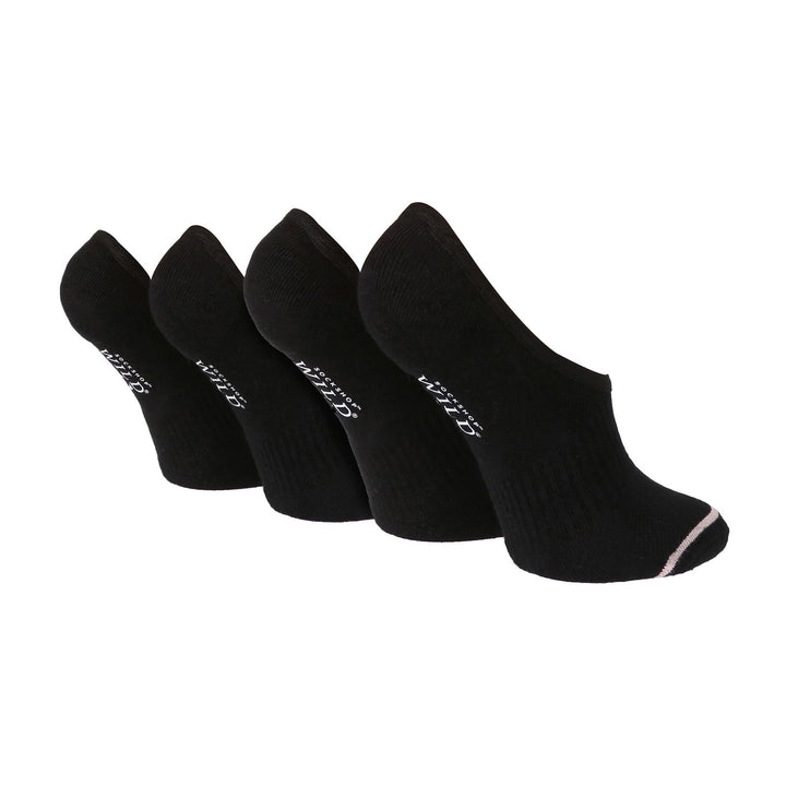 4 Pack Ladies Outdoor Athletic Socks in Black or White for Running & Walking