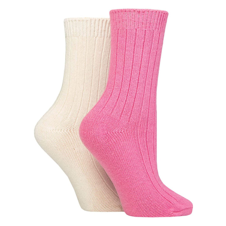 4 Pack Ladies Cashmere Boot Socks | Breathable Cozy Ribbed Wool Bed Socks