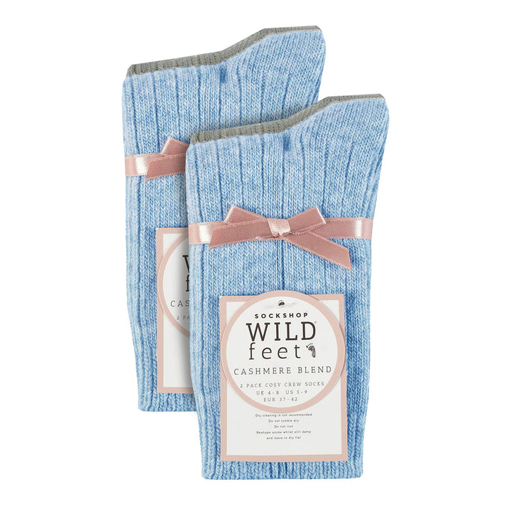 4 Pack Ladies Cashmere Boot Socks | Breathable Cozy Ribbed Wool Bed Socks