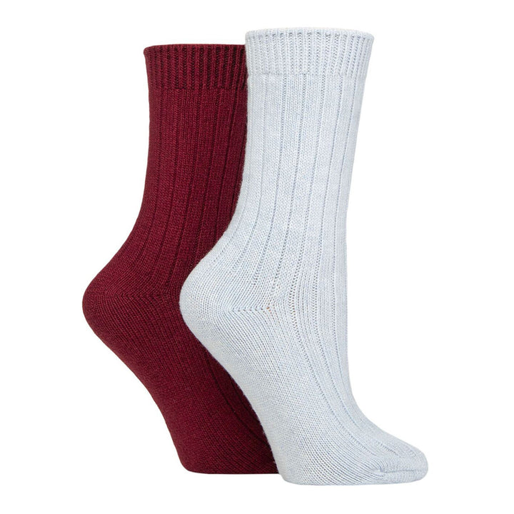 4 Pack Ladies Cashmere Boot Socks | Breathable Cozy Ribbed Wool Bed Socks