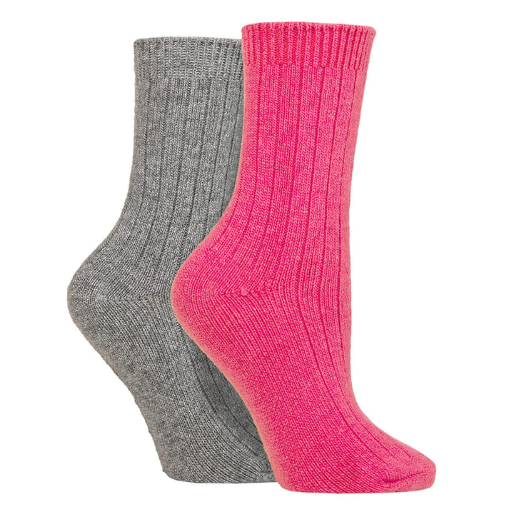 4 Pack Ladies Cashmere Boot Socks | Breathable Cozy Ribbed Wool Bed Socks