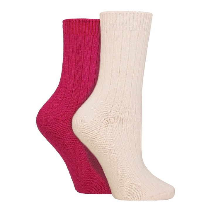 4 Pack Ladies Cashmere Boot Socks | Breathable Cozy Ribbed Wool Bed Socks