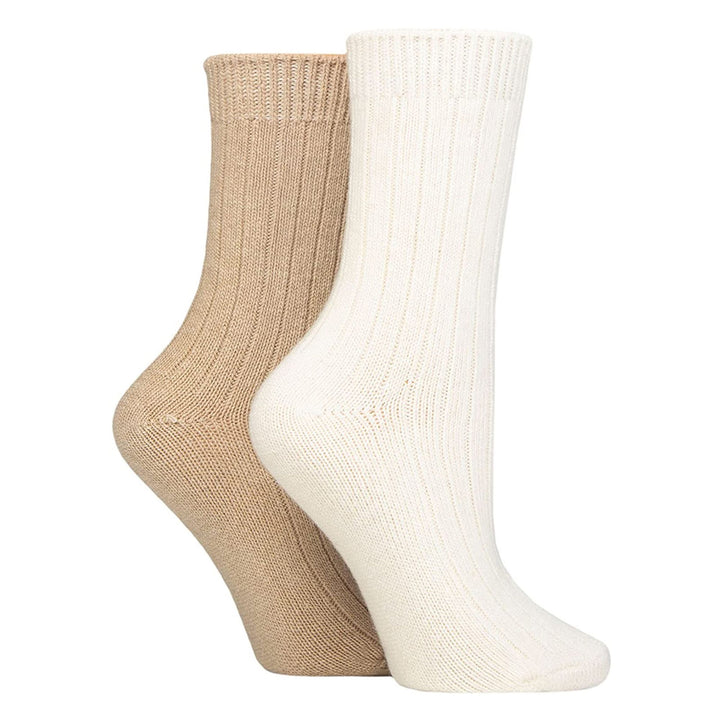 4 Pack Ladies Cashmere Boot Socks | Breathable Cozy Ribbed Wool Bed Socks