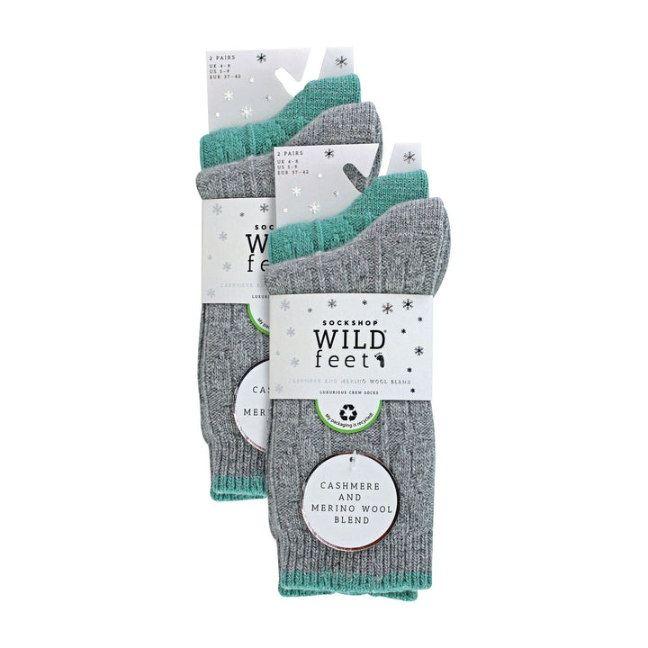 4 Pack Ladies Cable Knit and Lurex Glitter Socks for Sparkling Style and Comfort