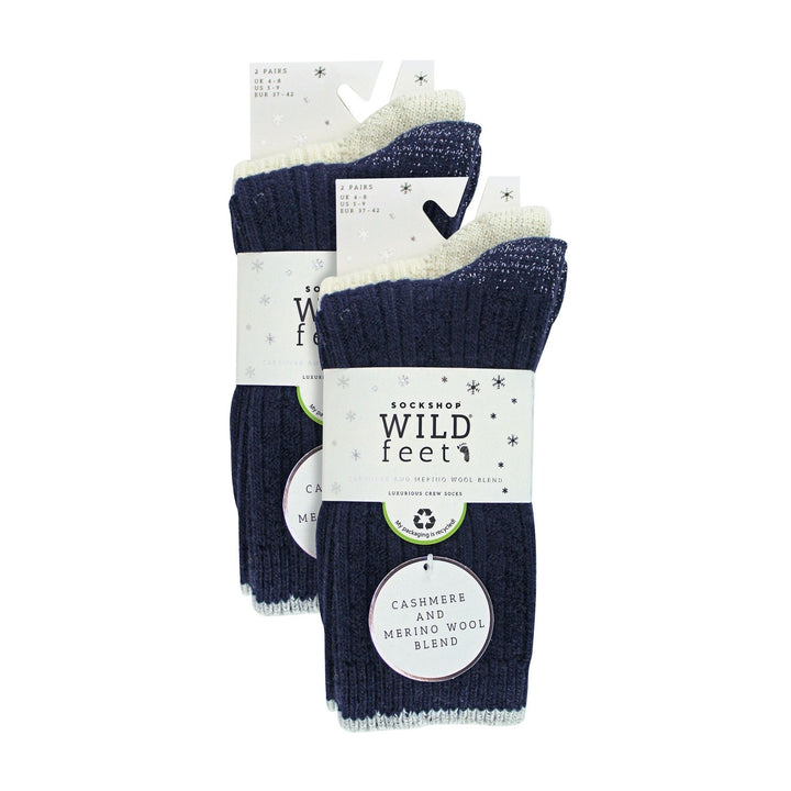 4 Pack Ladies Cable Knit and Lurex Glitter Socks for Sparkling Style and Comfort