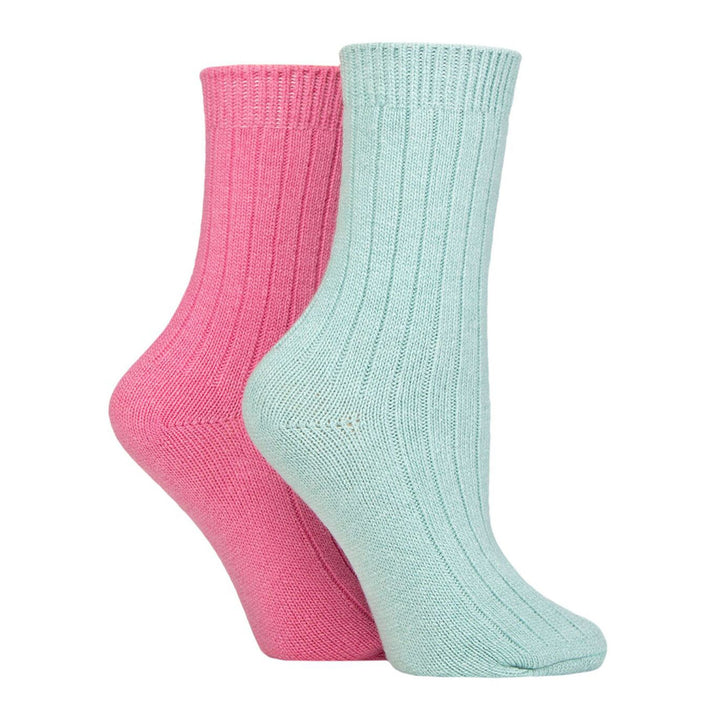4 Pack Ladies Cashmere Boot Socks | Breathable Cozy Ribbed Wool Bed Socks