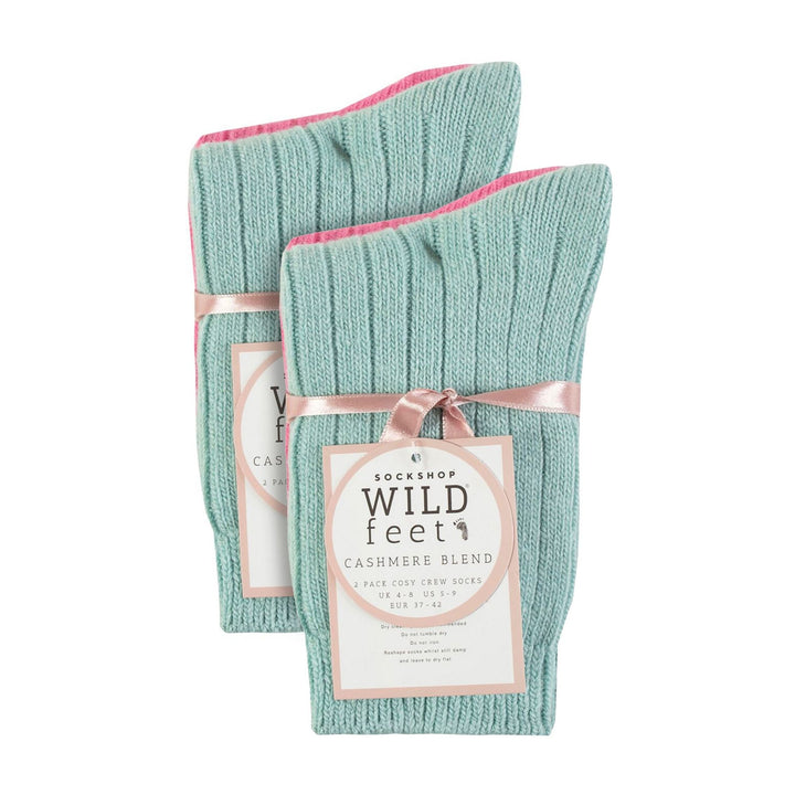 4 Pack Ladies Cashmere Boot Socks | Breathable Cozy Ribbed Wool Bed Socks