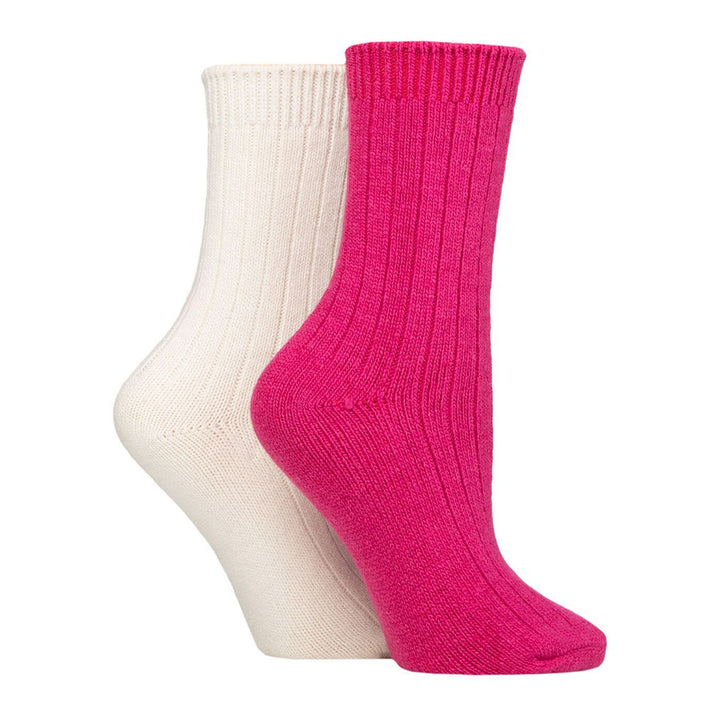 4 Pack Ladies Cashmere Boot Socks | Breathable Cozy Ribbed Wool Bed Socks