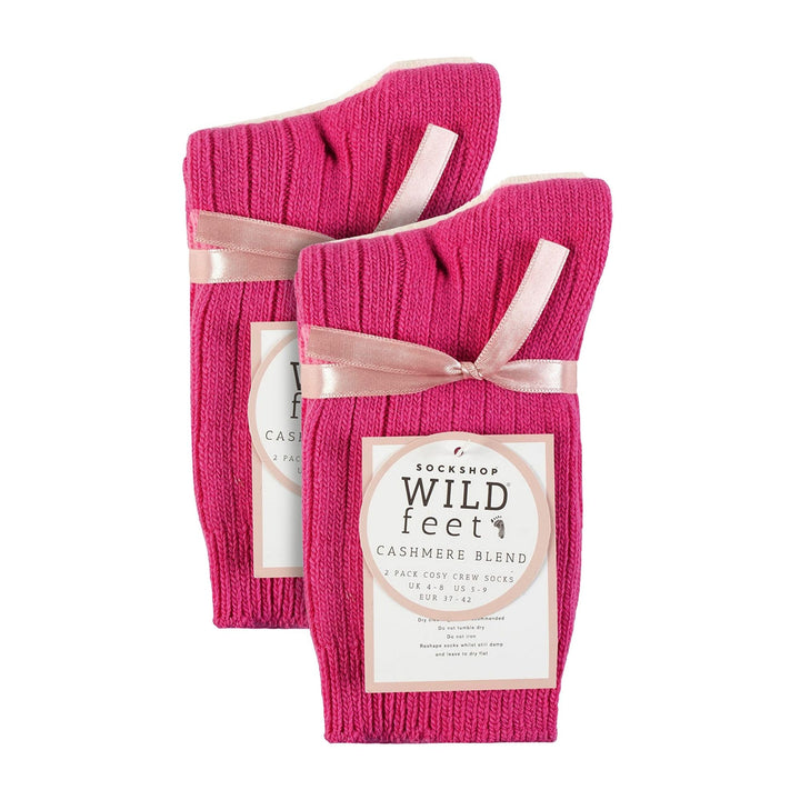 4 Pack Ladies Cashmere Boot Socks | Breathable Cozy Ribbed Wool Bed Socks