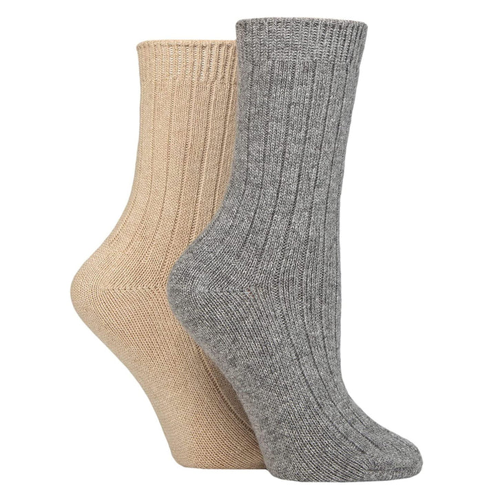 4 Pack Ladies Cashmere Boot Socks | Breathable Cozy Ribbed Wool Bed Socks