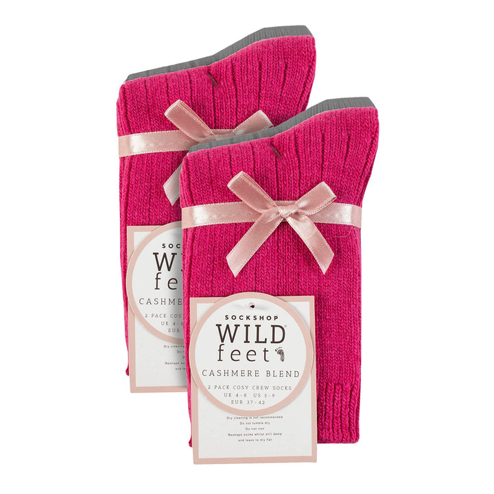 4 Pack Ladies Cashmere Boot Socks | Breathable Cozy Ribbed Wool Bed Socks