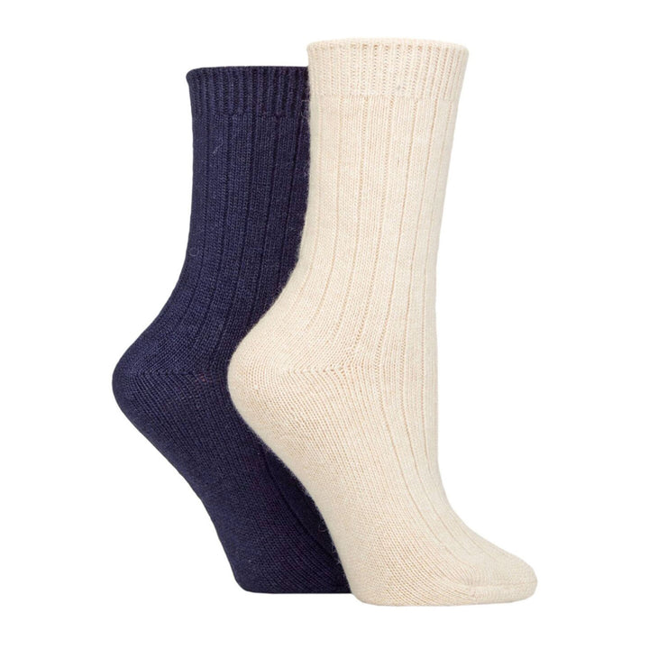 4 Pack Ladies Cashmere Boot Socks | Breathable Cozy Ribbed Wool Bed Socks