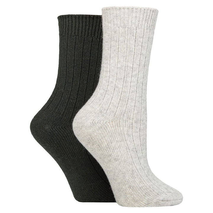 4 Pack Ladies Cashmere Boot Socks | Breathable Cozy Ribbed Wool Bed Socks