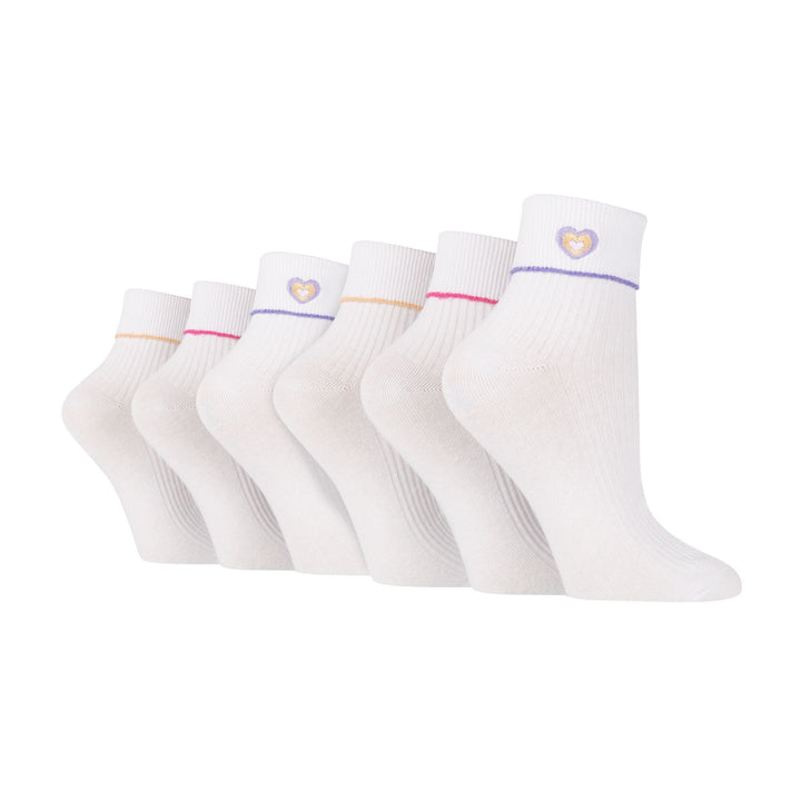 6 Pair Ladies Turn Over Lounge Socks