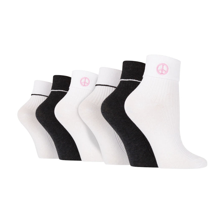 6 Pair Ladies Turn Over Lounge Socks