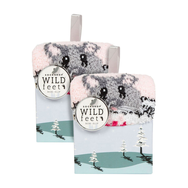 2 Pack Ladies Cozy Bed Socks in Gift Box | Warm Fleece Fluffy Lounge Socks