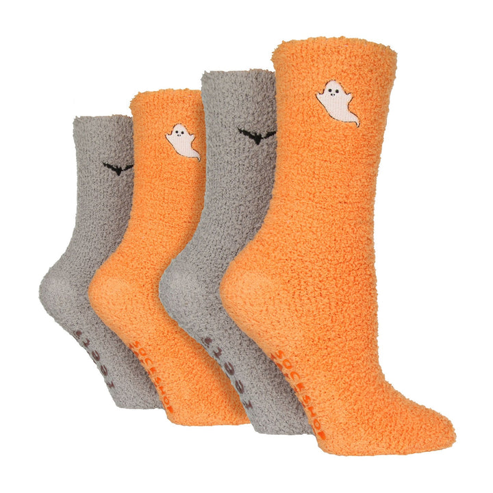 4 Pack Ladies Fleece Thermal Slipper Lounge Bed Socks for Ultimate Comfort