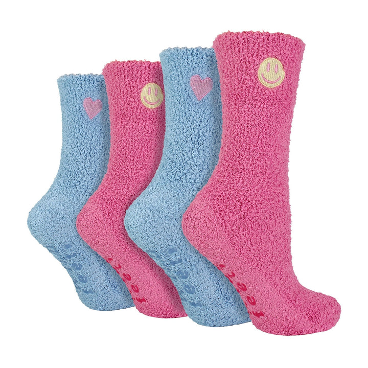 4 Pack Ladies Fleece Thermal Slipper Lounge Bed Socks for Ultimate Comfort
