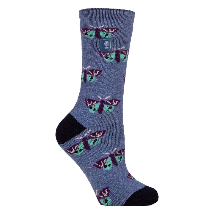 Womens Thermal Socks | Thin Floral Patterned Fleece Socks