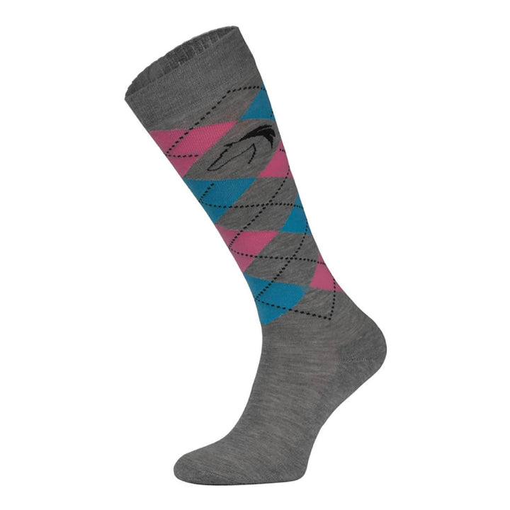 Womens/Girls Knee High Equestrian Argyle Diamond Cotton Rich Horse Riding Socks UK Size 4-7, EUR 35-41