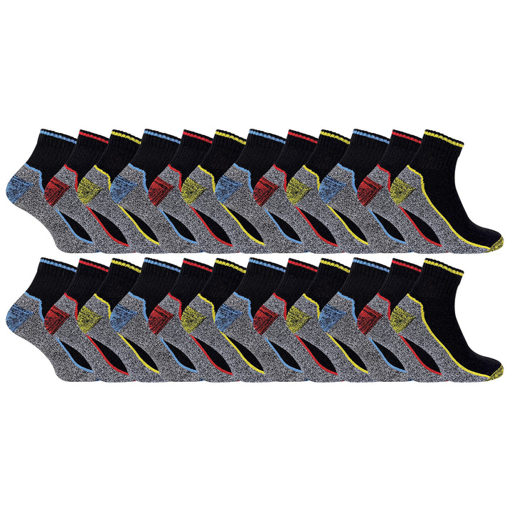 24 Pairs Multipack Mens Short Breathable Bamboo Work Socks