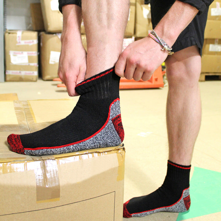 24 Pairs Multipack Mens Short Breathable Bamboo Work Socks
