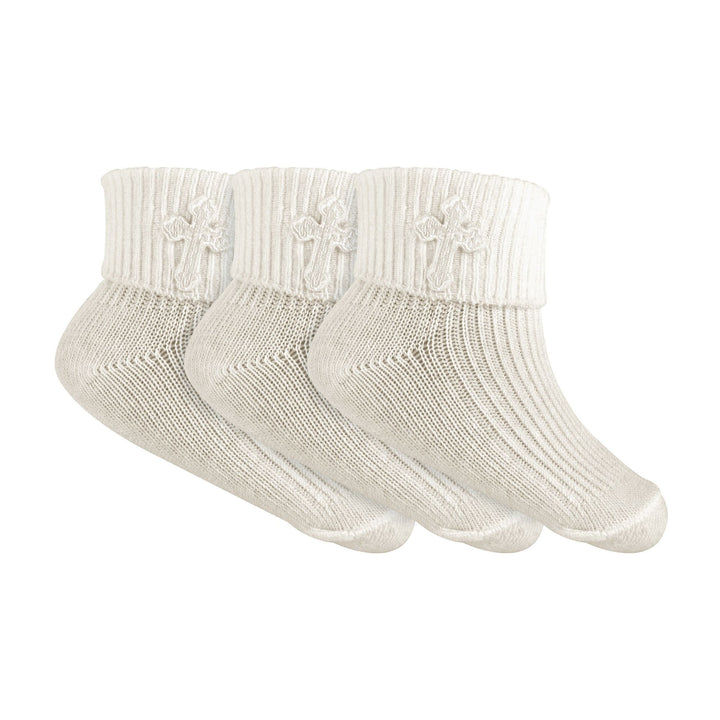 Cross Embroidery Newborn Cotton Baby Christening Socks