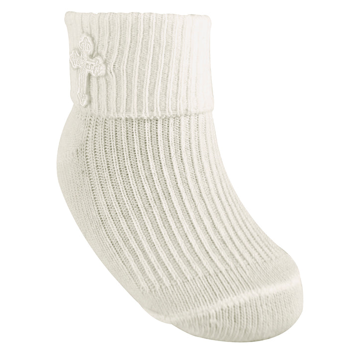 Cross Embroidery Newborn Cotton Baby Christening Socks