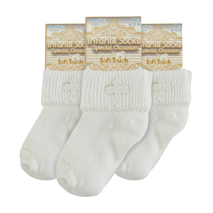 Cross Embroidery Newborn Cotton Baby Christening Socks