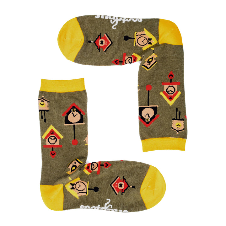 1 lot de chaussettes en coton à motif oiseaux pour homme et femme