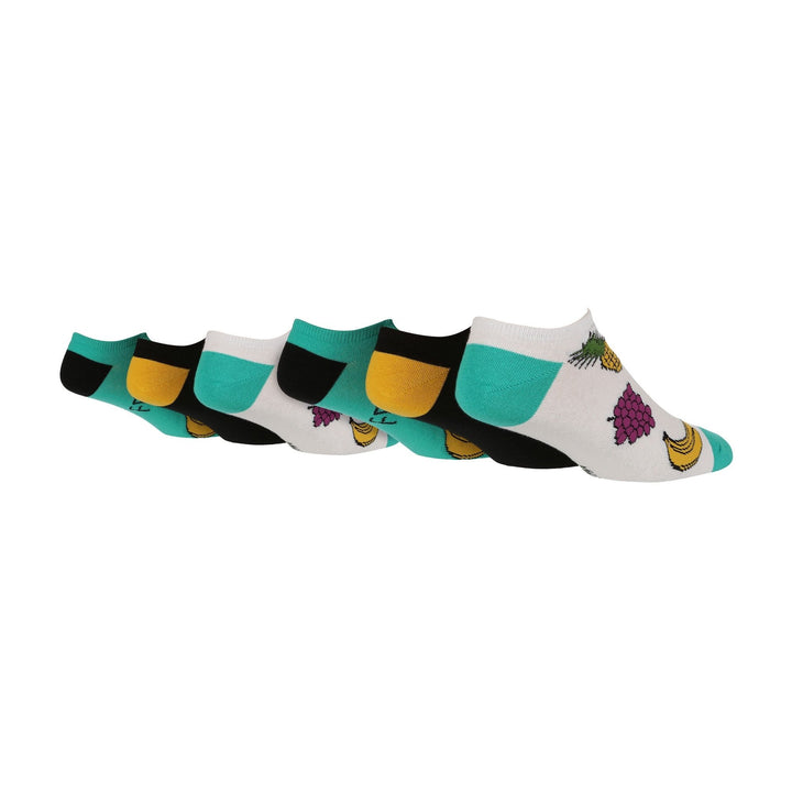 6 Pairs Mens Novelty Trainer Socks | Low Cut Funny Design Socks for Summer