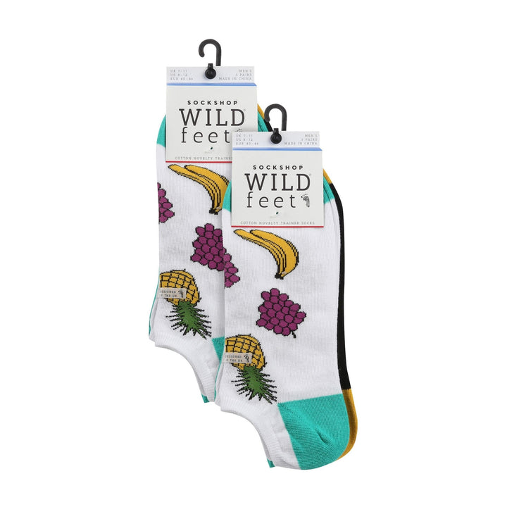 6 Pairs Mens Novelty Trainer Socks | Low Cut Funny Design Socks for Summer