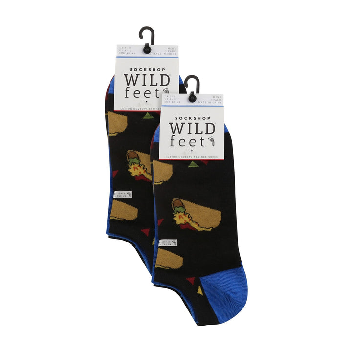 6 Pairs Mens Novelty Trainer Socks | Low Cut Funny Design Socks for Summer