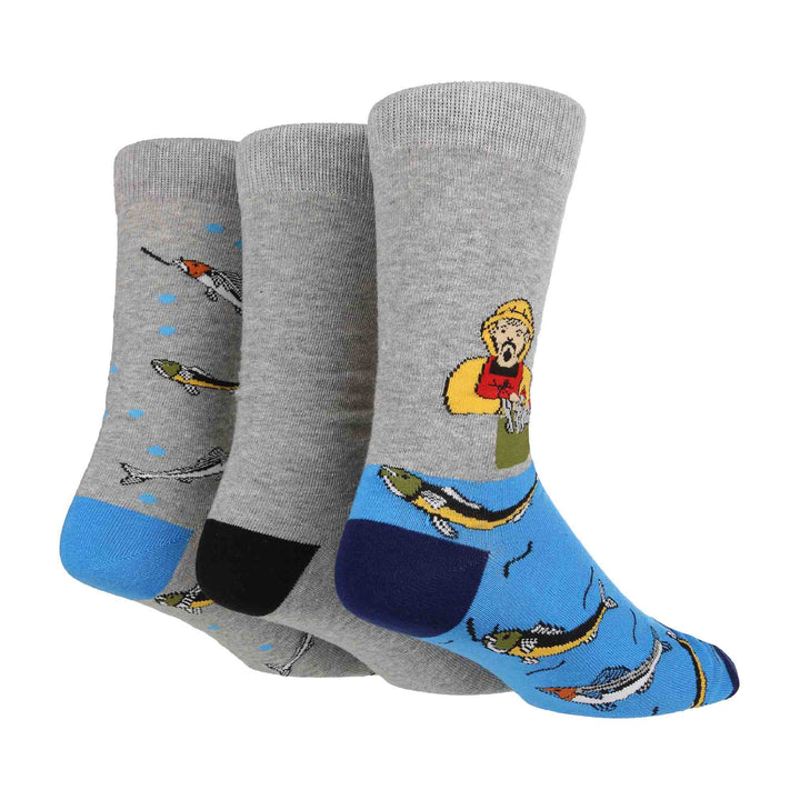 3 Pack Mens Novelty Jacquard Animal Patterned Cotton Socks