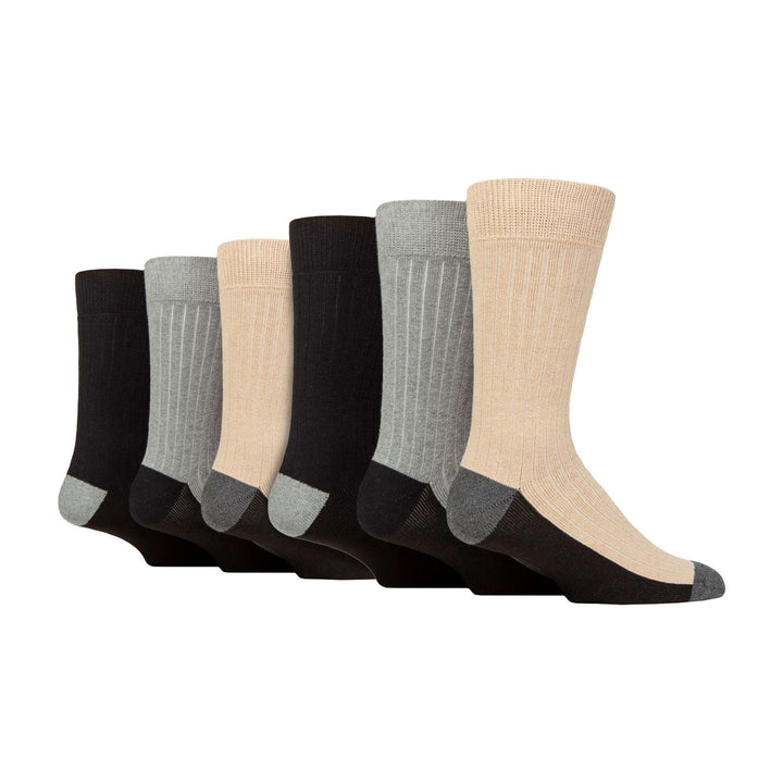 6 Pairs Mens Multipack Outdoor Cotton Boot Socks for Ultimate Hiking Comfort