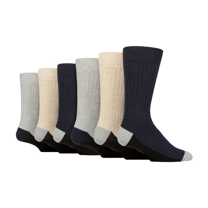 6 Pairs Mens Multipack Outdoor Cotton Boot Socks for Ultimate Hiking Comfort