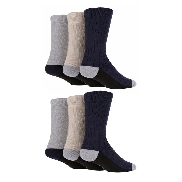 6 Pairs Mens Multipack Outdoor Cotton Boot Socks for Ultimate Hiking Comfort