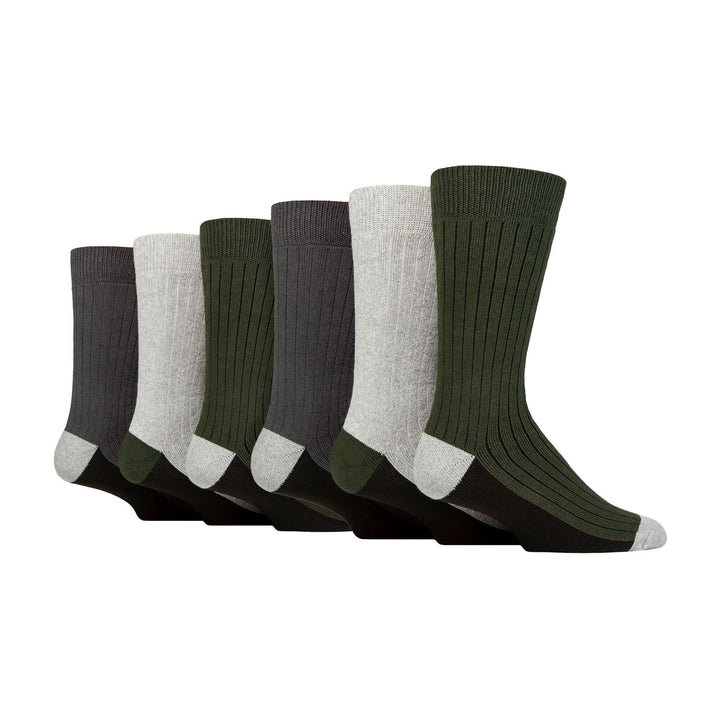 6 Pairs Mens Multipack Outdoor Cotton Boot Socks for Ultimate Hiking Comfort