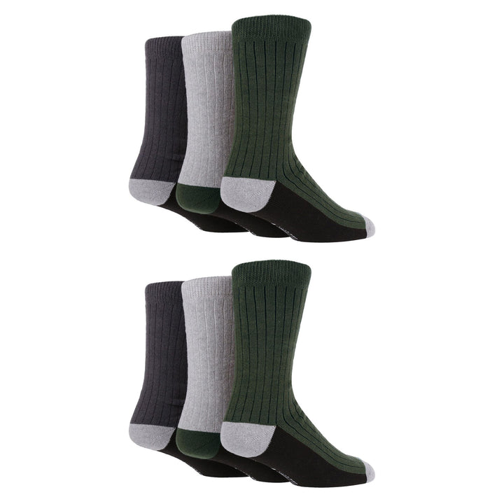 6 Pairs Mens Multipack Outdoor Cotton Boot Socks for Ultimate Hiking Comfort