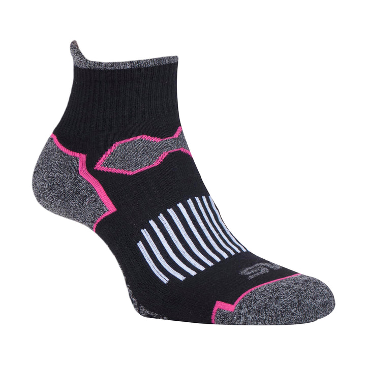 Ladies 6 Pack Arch Support Ankle Socks with Cushioning, Padded Heel & Toe