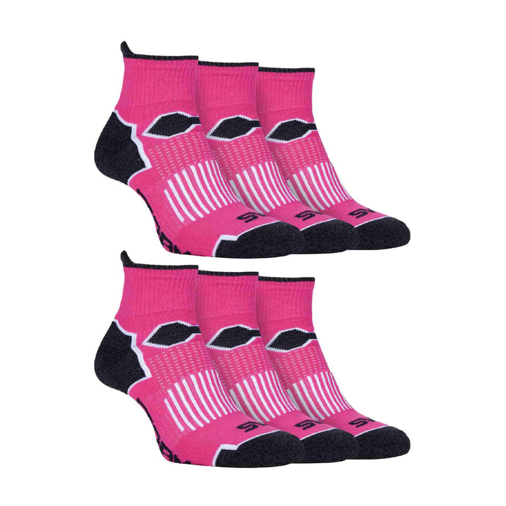 Ladies 6 Pack Arch Support Ankle Socks with Cushioning, Padded Heel & Toe