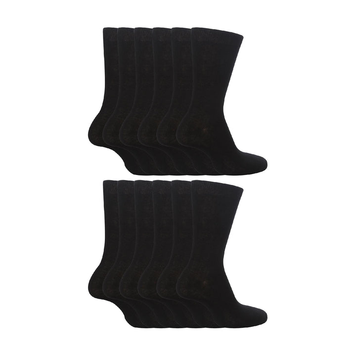 12 Pair Plain Kids School Soft Breathable Cotton Rich Socks