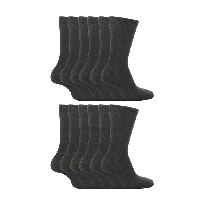 12 Pair Plain Kids School Soft Breathable Cotton Rich Socks
