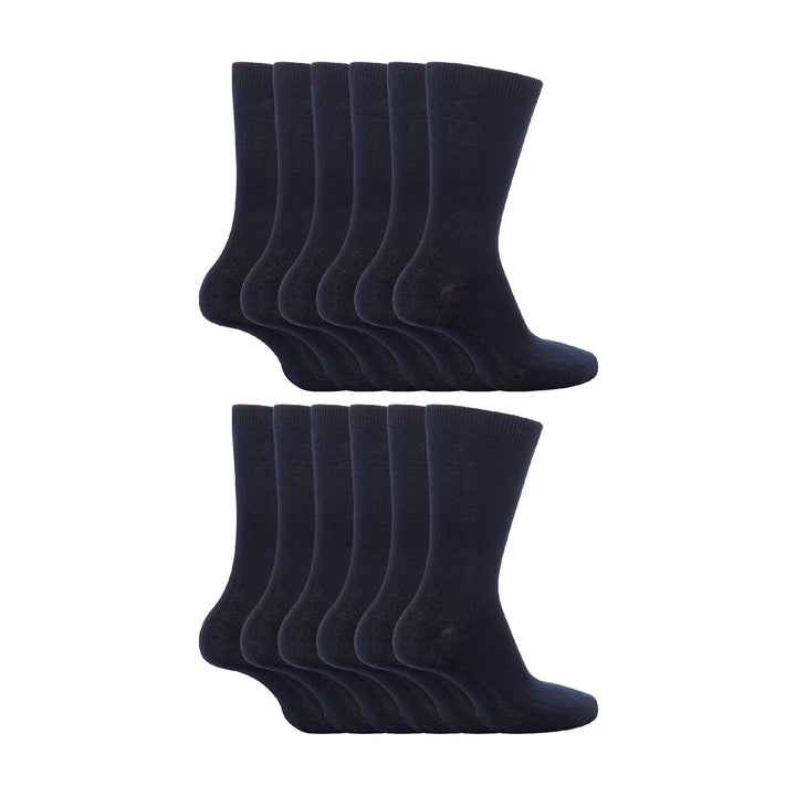 12 Pair Plain Kids School Soft Breathable Cotton Rich Socks