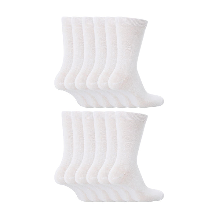 12 Pair Plain Kids School Soft Breathable Cotton Rich Socks