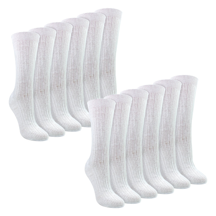 Ladies 12 Pack 100% Cotton Soft Breathable Socks