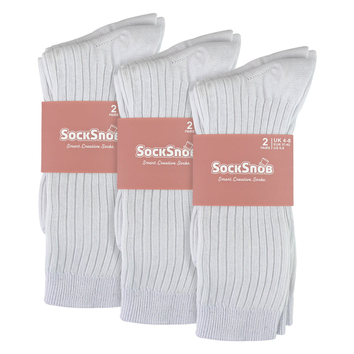 Ladies 6 Pack 100% Cotton Breathable Soft Socks