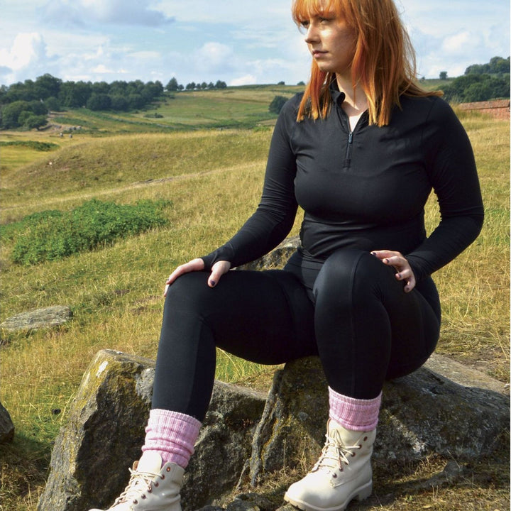 Ladies 6 Pairs Wool Socks - Cushioned Hiking Socks with Reinforced Heel & Toe