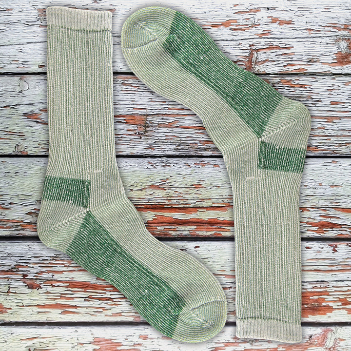 Mens 6 Pairs Multipack Crew Wool Socks: Reinforced Heel & Toe