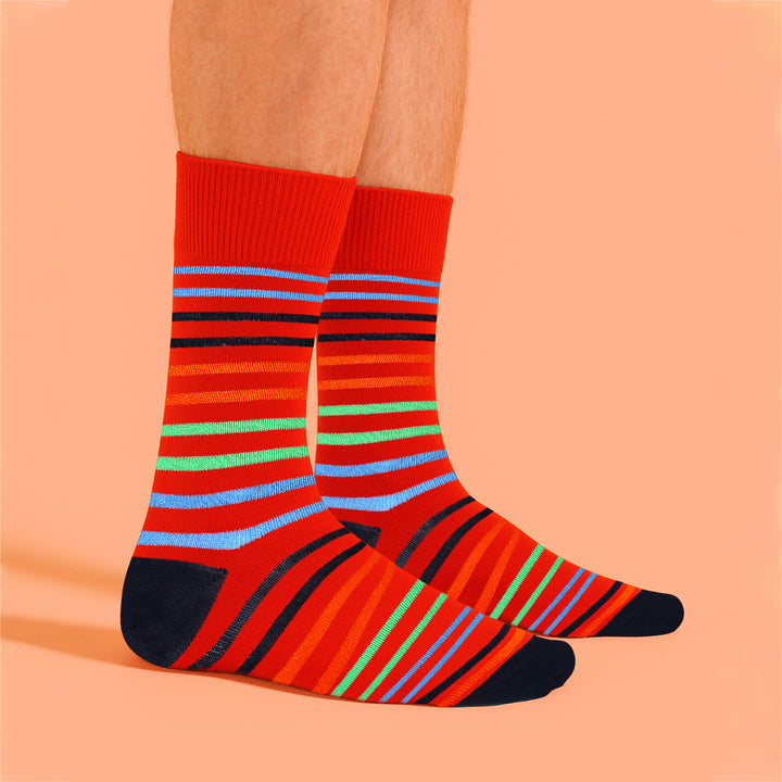 6 Pack Mens Bamboo Design Socks - Soft Breathable Everyday Patterned Fit